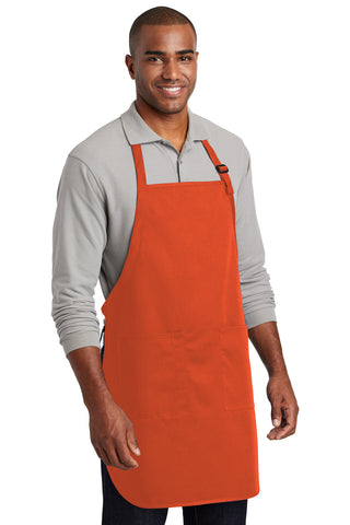 Port Authority Full-Length Two-Pocket Bib Apron (Orange)