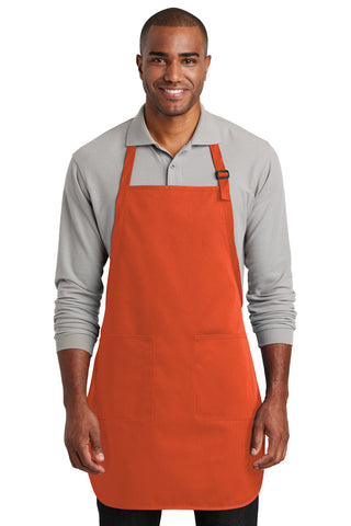 Port Authority Full-Length Two-Pocket Bib Apron (Orange)