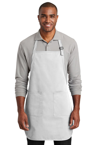 Port Authority Full-Length Two-Pocket Bib Apron (White)