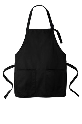 Port Authority Medium-Length Two-Pocket Bib Apron (Black)