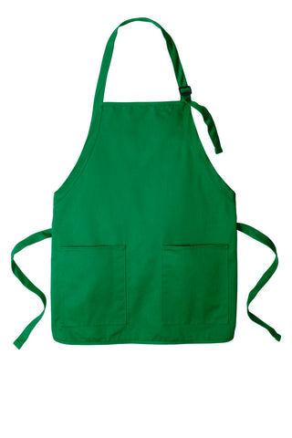 Port Authority Medium-Length Two-Pocket Bib Apron (Kelly Green)