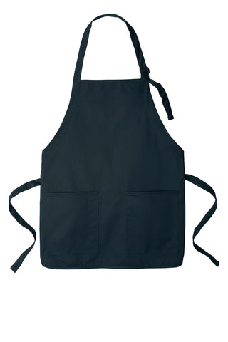 Port Authority Medium-Length Two-Pocket Bib Apron (Navy)