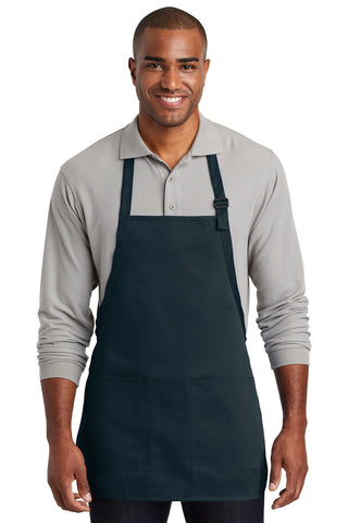 Port Authority Medium-Length Two-Pocket Bib Apron (Navy)