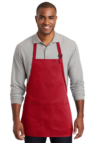 Port Authority Medium-Length Two-Pocket Bib Apron (Red)