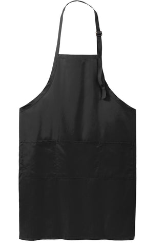 Port Authority Easy Care Extra Long Bib Apron with Stain Release (Black)