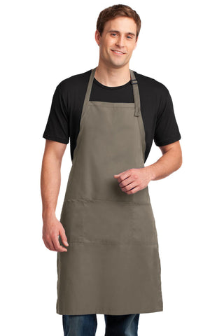 Port Authority Easy Care Extra Long Bib Apron with Stain Release (Khaki)