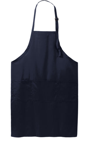 Port Authority Easy Care Extra Long Bib Apron with Stain Release (Navy)