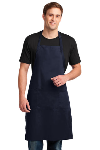 Port Authority Easy Care Extra Long Bib Apron with Stain Release (Navy)