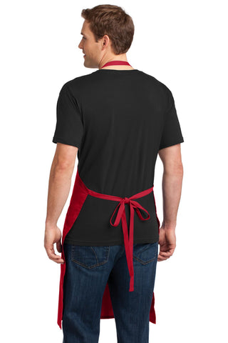 Port Authority Easy Care Extra Long Bib Apron with Stain Release (Red)