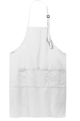 Port Authority Easy Care Extra Long Bib Apron with Stain Release (White)