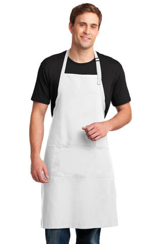 Port Authority Easy Care Extra Long Bib Apron with Stain Release (White)