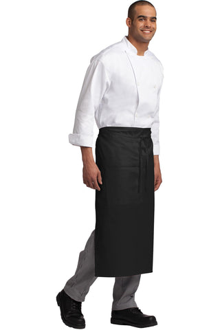 Port Authority Easy Care Full Bistro Apron with Stain Release (Black)