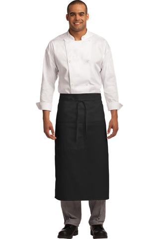 Port Authority Easy Care Full Bistro Apron with Stain Release (Black)