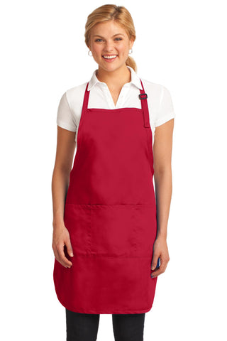 Port Authority Easy Care Full-Length Apron with Stain Release (Red)