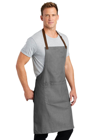 Port Authority Market Full-Length Bib Apron (Ash Grey)