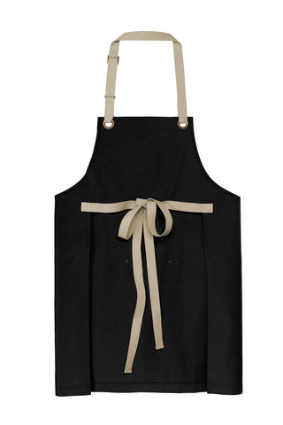 Port Authority Canvas Full-Length Two-Pocket Apron (Black/ Stone)