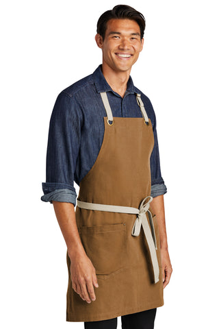 Port Authority Canvas Full-Length Two-Pocket Apron (Duck Brown/ Stone)