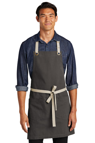 Port Authority Canvas Full-Length Two-Pocket Apron (Magnet/ Stone)