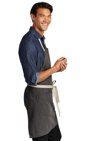 Port Authority Canvas Full-Length Two-Pocket Apron (Magnet/ Stone)