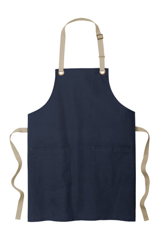 Port Authority Canvas Full-Length Two-Pocket Apron (River Blue Navy/ Stone)