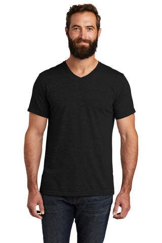 Allmade Unisex Tri-Blend V-Neck Tee (Deep Black)