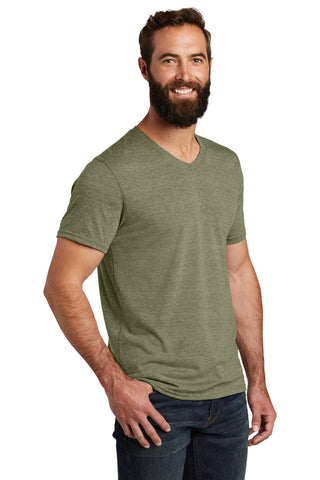 Allmade Unisex Tri-Blend V-Neck Tee (Olive You Green)