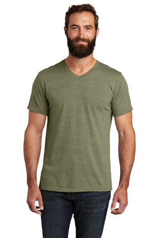 Allmade Unisex Tri-Blend V-Neck Tee (Olive You Green)