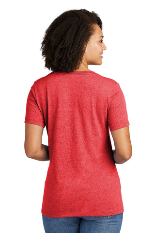 Allmade Women's Recycled Blend V-Neck Tee (Reclaimed Red Heather)