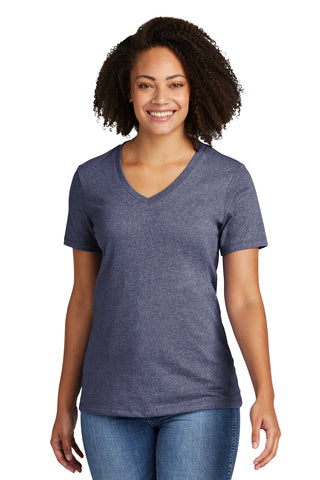 Allmade Women's Recycled Blend V-Neck Tee (Salvaged Navy Heather)