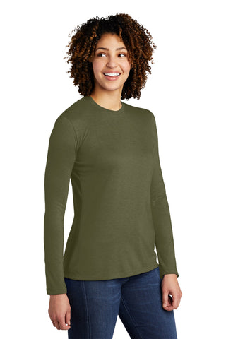 Allmade Women's Tri-Blend Long Sleeve Tee (Olive You Green)