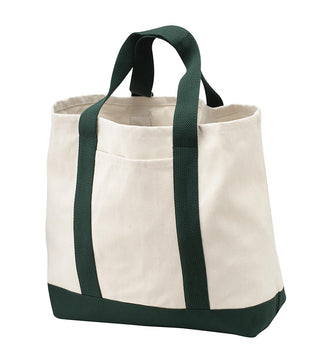 Port Authority Ideal Twill Two-Tone Shopping Tote (Natural/ Spruce)