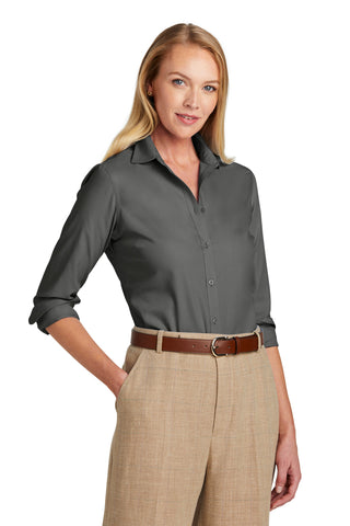 Brooks Brothers Women's Wrinkle-Free Stretch Nailhead Shirt (Deep Black)