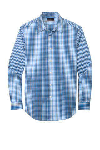 Brooks Brothers Tech Stretch Patterned Shirt (Charter Blue Check)