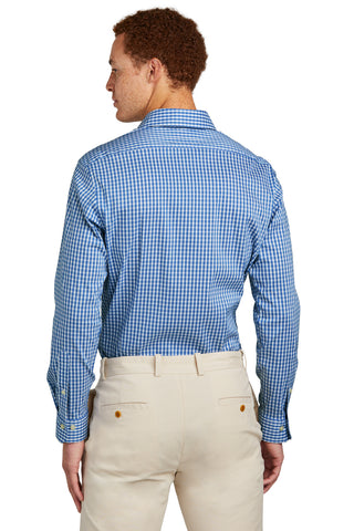 Brooks Brothers Tech Stretch Patterned Shirt (Charter Blue Check)