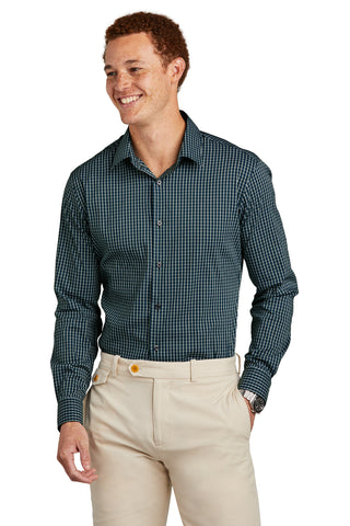 Brooks Brothers Tech Stretch Patterned Shirt (Dark Pine Multi Check)