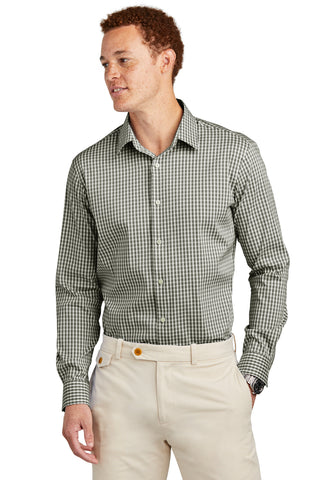 Brooks Brothers Tech Stretch Patterned Shirt (Deep Black Check)