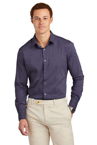 Brooks Brothers Tech Stretch Patterned Shirt (Navy Blazer Multi Check)