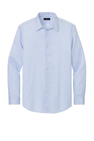 Brooks Brothers Tech Stretch Patterned Shirt (Newport Blue/ Pearl Pink Fine Check)