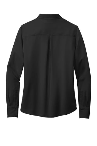 Brooks Brothers Women's Full-Button Satin Blouse (Deep Black)