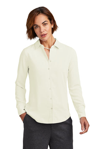 Brooks Brothers Women's Full-Button Satin Blouse (Off White)