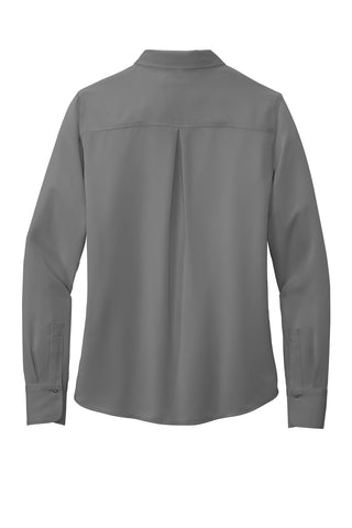 Brooks Brothers Women's Full-Button Satin Blouse (Shadow Grey)