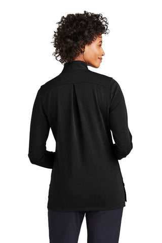 Brooks Brothers Women's Mid-Layer Stretch 1/2-Button (Black Heather)