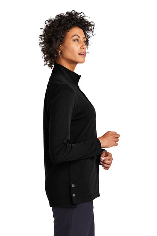 Brooks Brothers Women's Mid-Layer Stretch 1/2-Button (Black Heather)