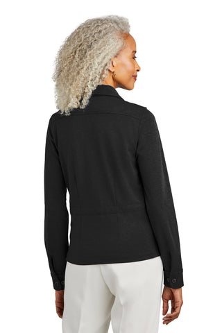 Brooks Brothers Women's Mid-Layer Stretch Button Jacket (Black Heather)