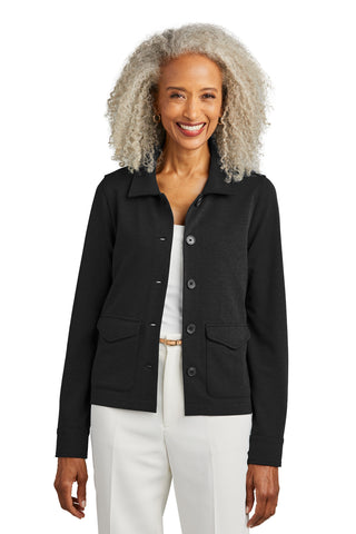 Brooks Brothers Women's Mid-Layer Stretch Button Jacket (Black Heather)