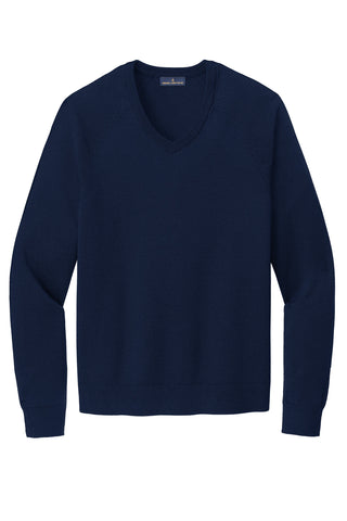 Brooks Brothers Cotton Stretch V-Neck Sweater (Navy Blazer)