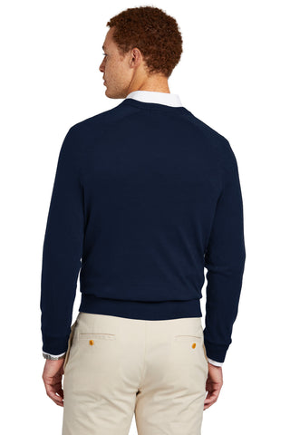 Brooks Brothers Cotton Stretch V-Neck Sweater (Navy Blazer)