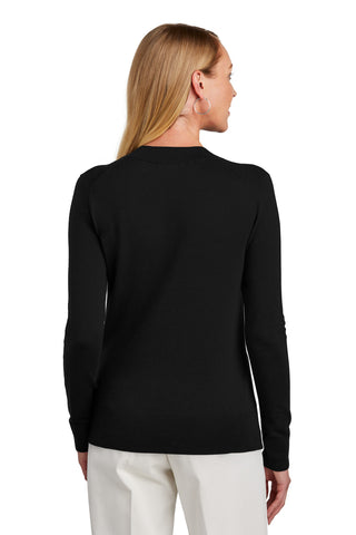 Brooks Brothers Women's Cotton Stretch V-Neck Sweater (Deep Black)