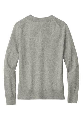 Brooks Brothers Women's Cotton Stretch V-Neck Sweater (Light Shadow Grey Heather)