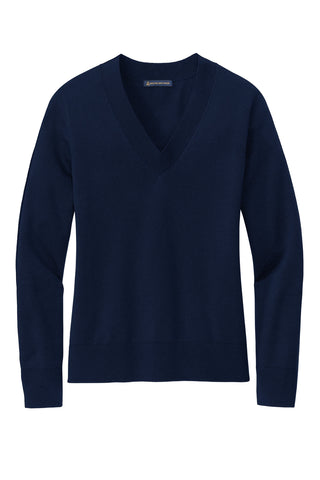 Brooks Brothers Women's Cotton Stretch V-Neck Sweater (Navy Blazer)